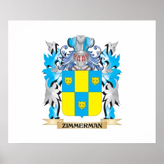 Zimmerman Wapenstilte - Familiecrest Poster (Voorkant)
