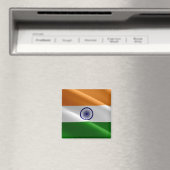 zIN002 Indische golvende VLAG India, Fridge Magnet (Insitu (Vaatwasser))