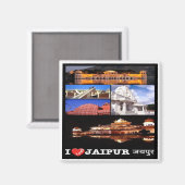 zIN003 i love JAIPUR India, Asia, Fridge Magneet (Voorkant / Achterkant)