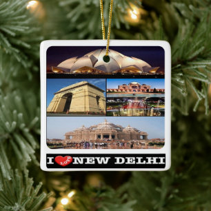 zIN005 ben ik gek op NEW DELHI, India, Azië, Keramisch Ornament