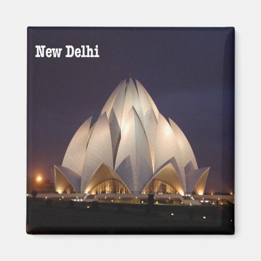 zIN023 LOTUS TEMPLE New Delhi, India, Fridge Magneet (Voorkant)