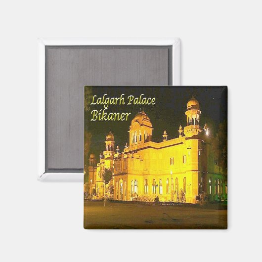 zIN030 LALGARH PALACE BIKANER, India, Fridge Magneet (Voorkant / Achterkant)