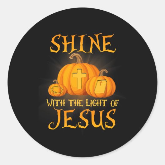 Zin met het licht van Jezus Christelijke Halloween Ronde Sticker (Voorkant)