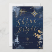 Zin zo'n heldere goudsneeuwvlokken en rendieren feestdagenkaart (Voorkant)