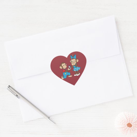 Zina and Mimo and the marriage proposal Hart Sticker (Envelop)