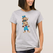 Zina and Mimo carrying her on his shoulder. T-shirt (Voorkant)