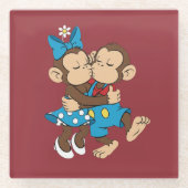 zina and mimo love kiss glazen onderzetter (Voorkant)