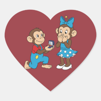 Zina en Mimo en het huwelijksaanzoek Hart Sticker