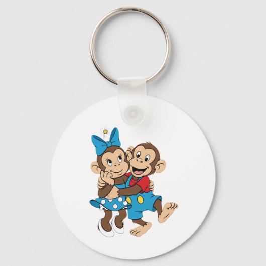 Zina en Mimo flirten. Sleutelhanger (Voorkant)
