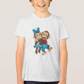 Zina en Mimo flirten. Tri-Blend Shirt (Voorkant)