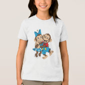 Zina en Mimo flirten. Tri-Blend Shirt (Voorkant)