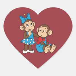 Zina en Mimo: Liefde en onverschilligheid Hart Sticker