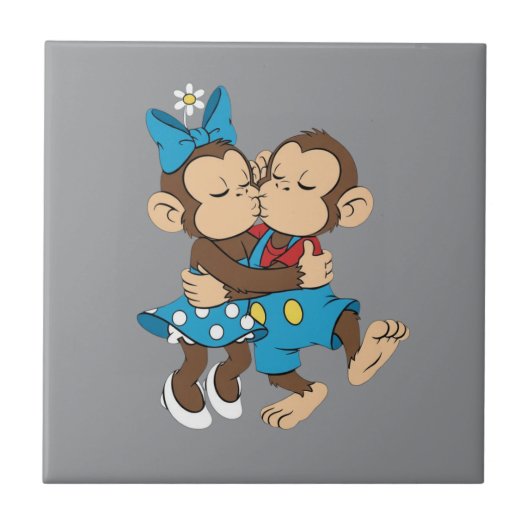 zina en mimo liefdeskus tegeltje (Voorkant)