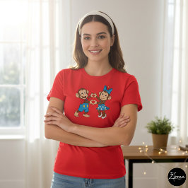 Zina en Mimo maken een hart met hun handen T-shirt