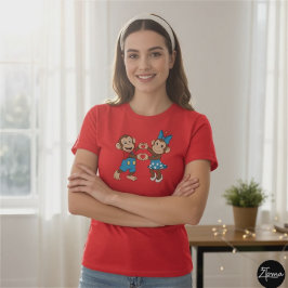 Zina en Mimo maken een hart met hun handen T-shirt
