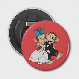 Zina & Mimo are the bride and groom. Button Flesopener