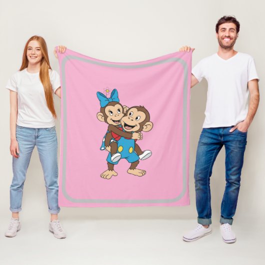 zina on mimo's back fleece deken (In situ)