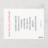 Zinaida and Philonilla Prayer Card Briefkaart (Achterkant)