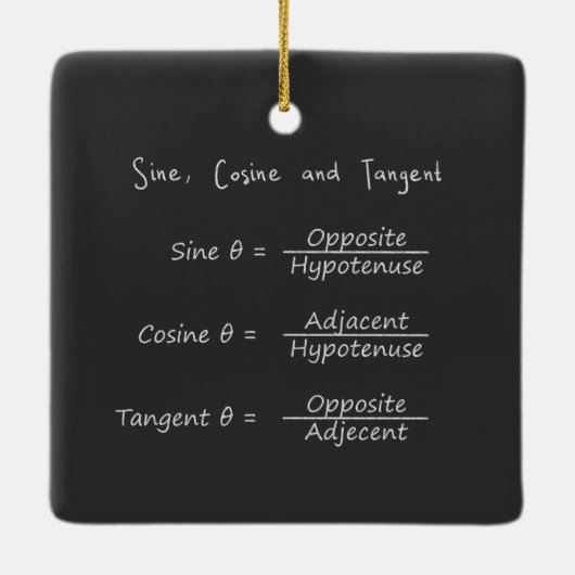 Zine Cosine Tangent Right Triangle Trigonometrie Keramisch Ornament (Achterkant)