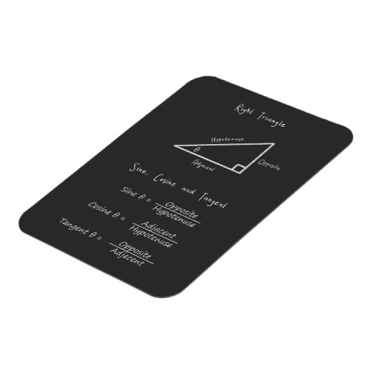 Zine Cosine Tangent Right Triangle Trigonometrie Magneet (Linkerzijde)