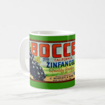 Zinfandel Grapes Bocce Label Mug