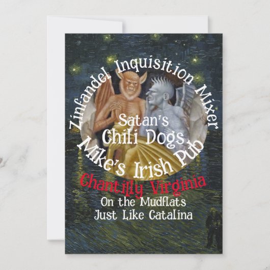 Zinfandel Inquisition Mixer Chantilly Virginia Kaart (Voorkant)
