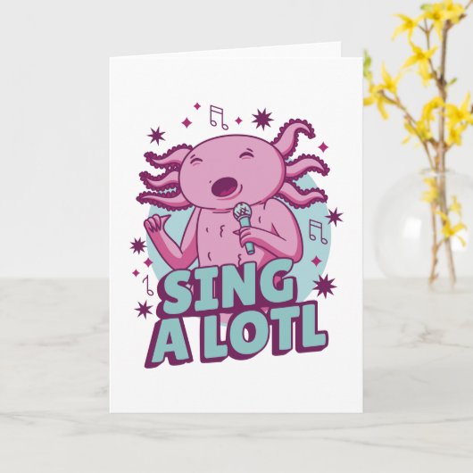 Zing a lotl Singing Axolotl Kaart (Gele Bloem)
