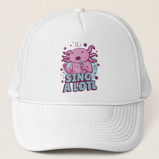 Zing a lotl Singing Axolotl Trucker Pet (Voorkant)