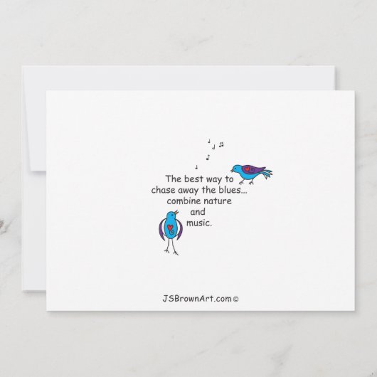 Zing als de vogelkaart Sing_Flat Card 7"x5" (Achterkant)