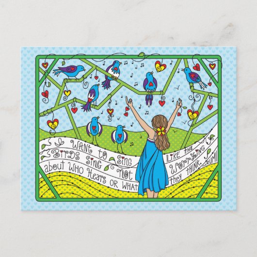 Zing als de vogels Sing_ Briefkaart (Voorkant)