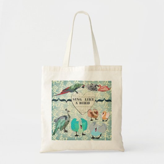 Zing als een vogelzak tote bag (Voorkant)