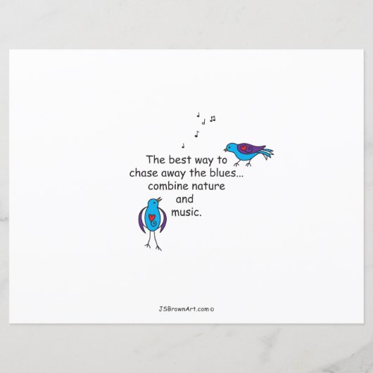 Zing als het vogelblad 11 x 8,5 inch (Achterkant)