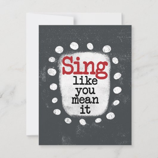 Zing alsof je het Wenskaart bedoelt Kaart (Voorkant)