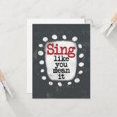 Zing alsof je het Wenskaart bedoelt Kaart (Voorkant / Achterkant in situ)