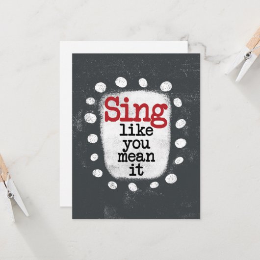 Zing alsof je het Wenskaart bedoelt Kaart (Voorkant / Achterkant in situ)