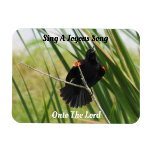 Zing een Joyous Song - Backyard Bird Quote Magnet Magneet