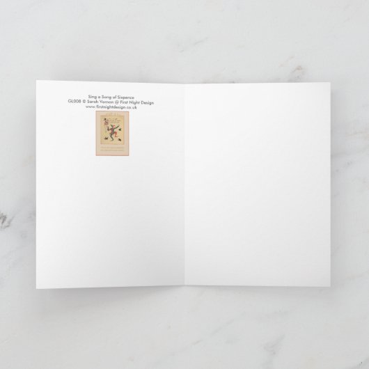 Zing een lied van Sixpence Good Luck Wenskaart Kaart (Binnen)