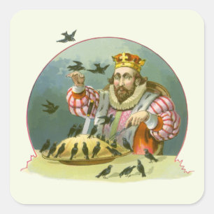 Zing een Lied van Zes Stuivers, Klassieke Kinderri Vierkante Sticker
