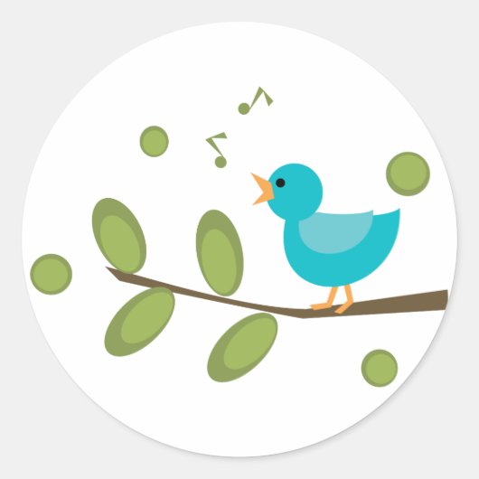 Zing een Song Bird Ronde Sticker (Voorkant)