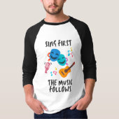 Zing eerst, de muziek volgt t-shirt (Voorkant)