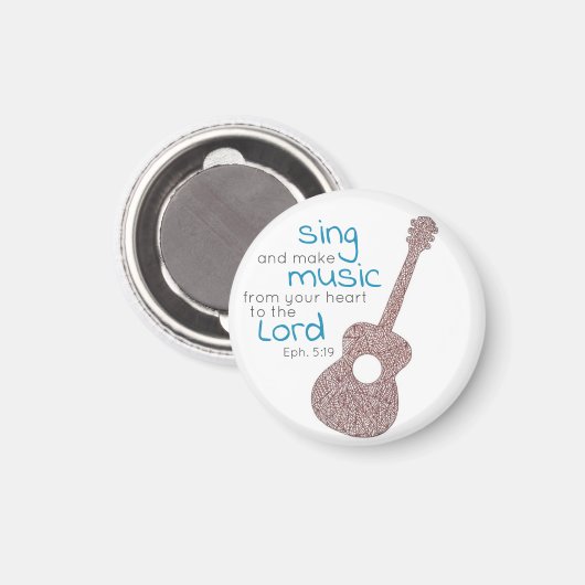 "Zing en maak muziek..." Guitar Magnet (Voorkant / Achterkant)