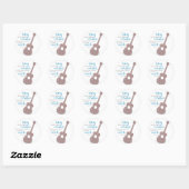 "Zing en maak muziek..." Guitar Round Stickers (Vel)