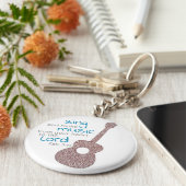 "Zing en maak muziek..." Guitar Sleutelhanger (Zijkant)