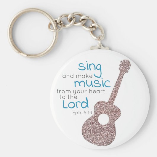 "Zing en maak muziek..." Guitar Sleutelhanger (Voorkant)