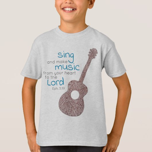 "Zing en maak muziek..." Guitar T-shirt (Voorkant)