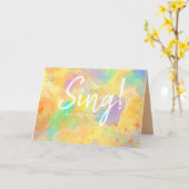 Zing. Het is goed voor je. Waterverf/Motivatie Kaart (Gele Bloem)