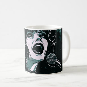 Zing het uit Expressieve zanger Teal muziek liefhe Koffiemok