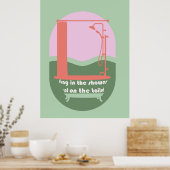 Zing in de douche Grappige badkamer Wall Art Poster (Keuken)