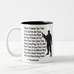 Zing je doodslied en sterf als een held # tweekleurige koffiemok