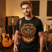 Zing je hart uit: microfoonvleugels en vuur Tri-Blend shirt